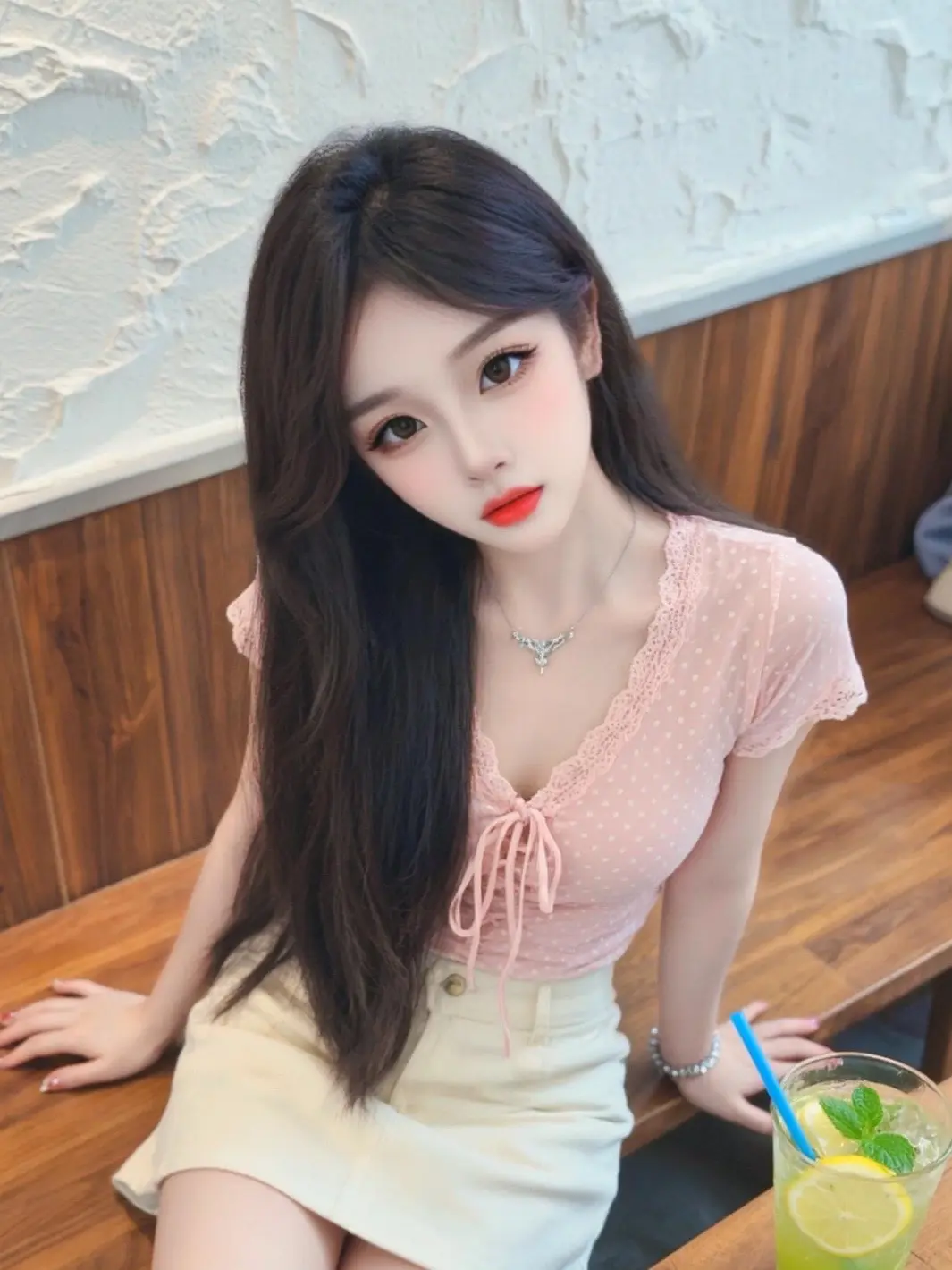 温柔ins风 今日份清纯风穿搭 少女心爆棚 粉色上衣氛围感 今日份温柔ootd