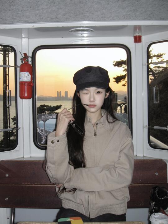busan🚃胶囊小火车跟落日绝配！