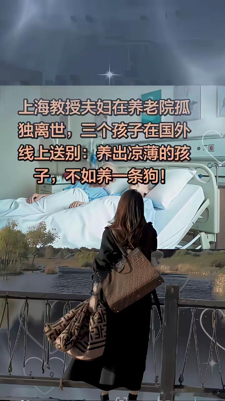 上海一对夫妻在养老院孤独离世，三个孩子在国外，没人回来，线上送别。
      