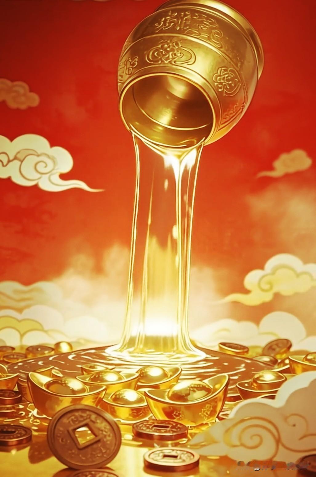 流水生财，富贵自来。