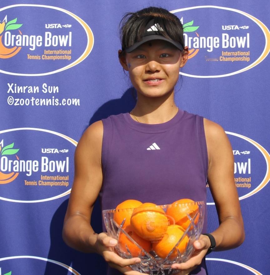 孙心然夺得橘子碗U18年龄组女单冠军，可喜可贺。橘子碗，奖杯确实是，嗯，橘子和碗