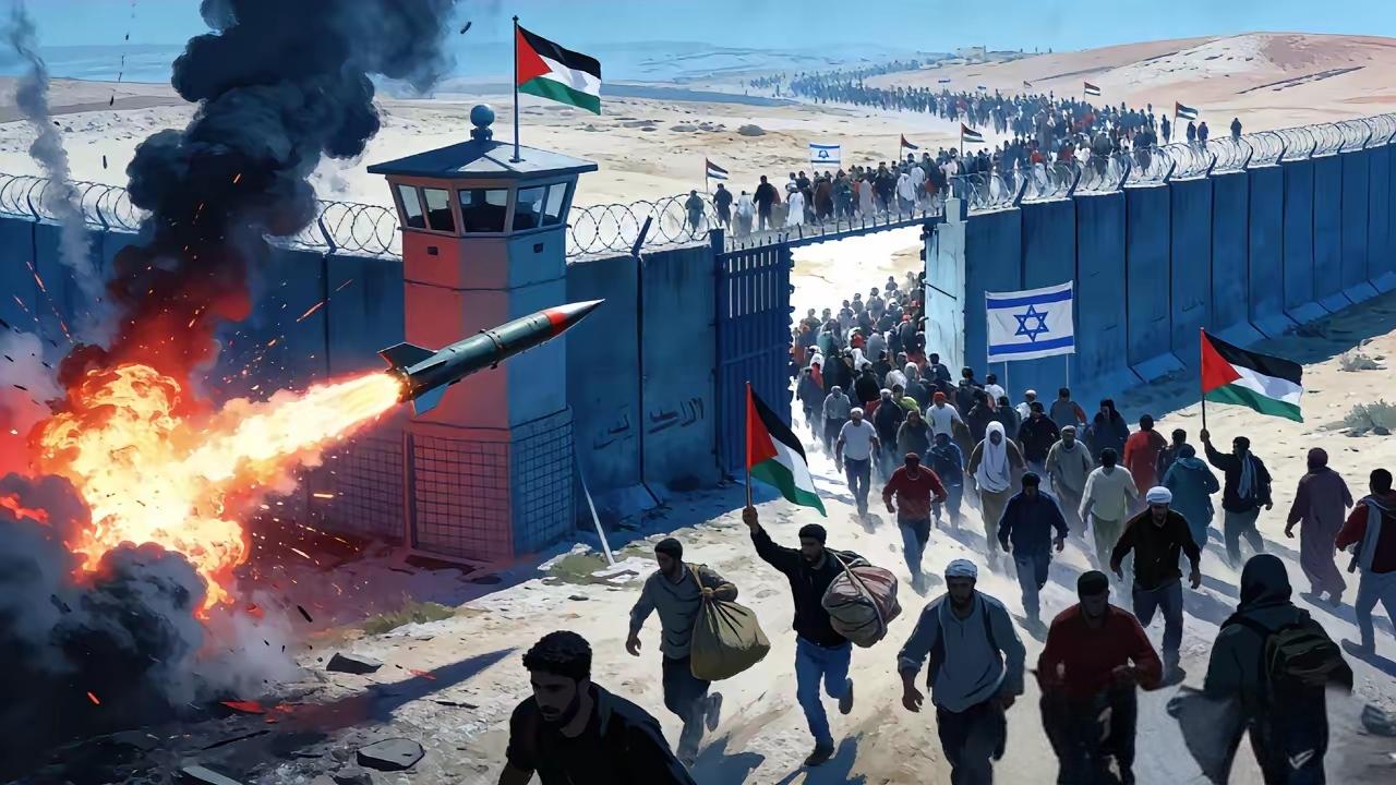 这个伊朗应该把那个边境围墙给他打掉，尤其是以色列在加沙地带的边境前给他炸掉，让这