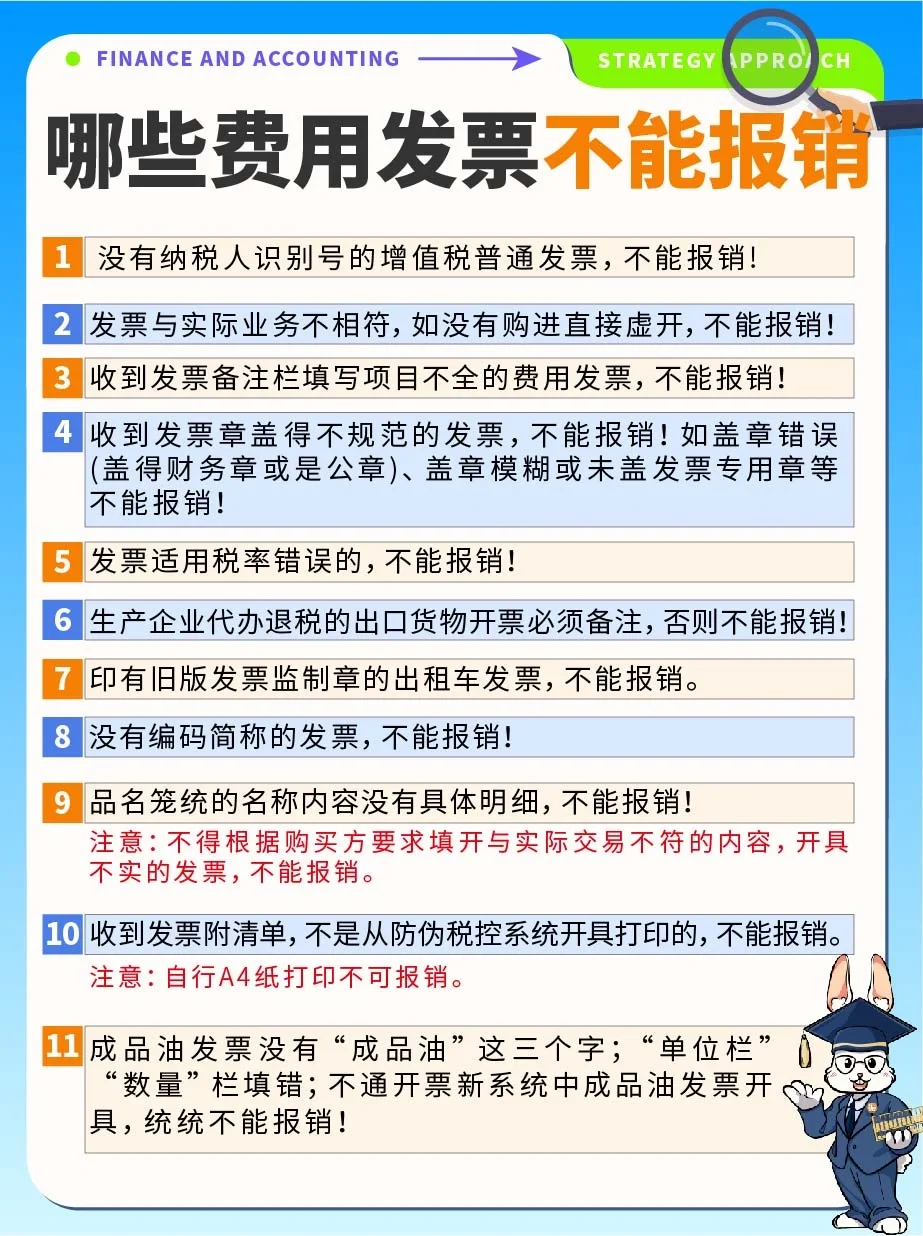 划重点✅哪些公司费用发票不能报销❓