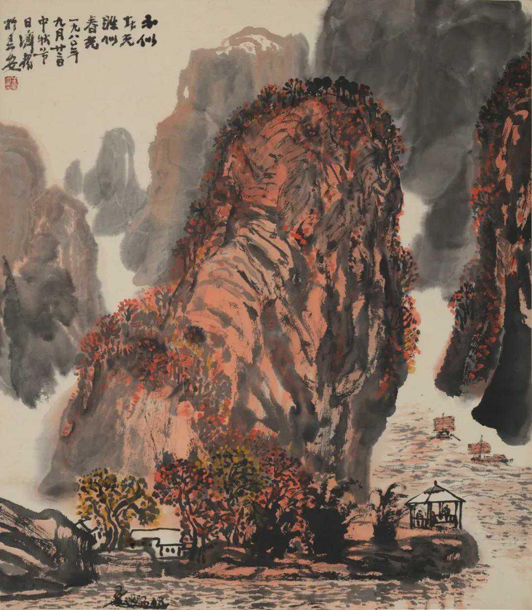 之前逛陕西国画院旧址的展览，蹲在方济众的《三边塞上风光》跟前看了快二十分钟，完全
