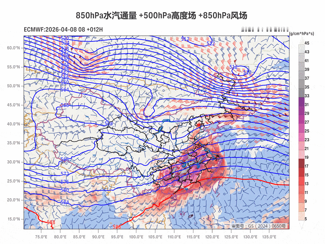 【强降水】昨晚到今天，暖湿气流北上，南方降雨缩减，黄淮、华北的降雨增多。河南孟津