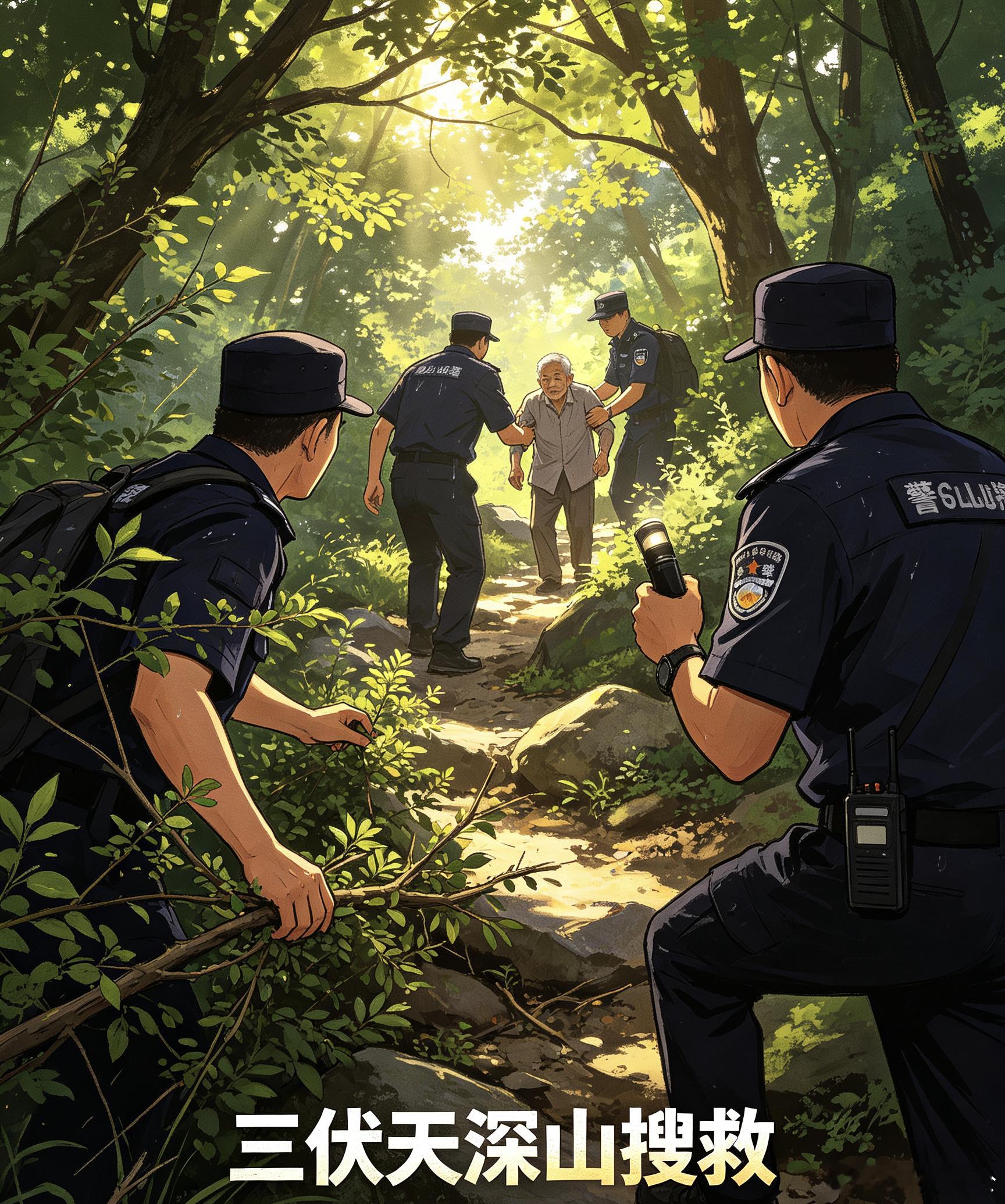 浙江民警高温深山极速搜救护平安三伏天浙江民警一小时找回失联采菌老人 浙江长兴小浦