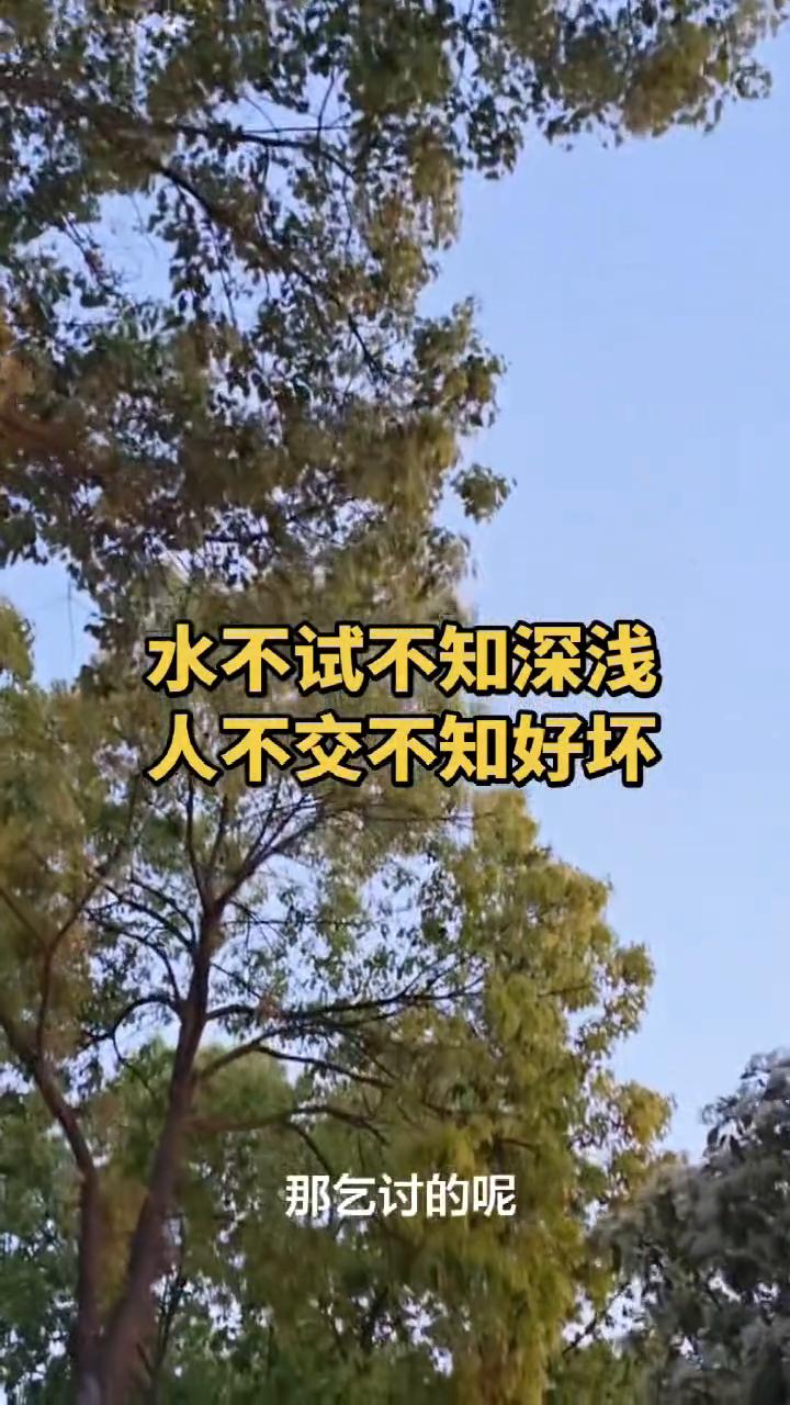 水不试不知深浅，人不交不知好坏。
烧香的人不一定是善人，乞讨的也不一定是穷人，顺
