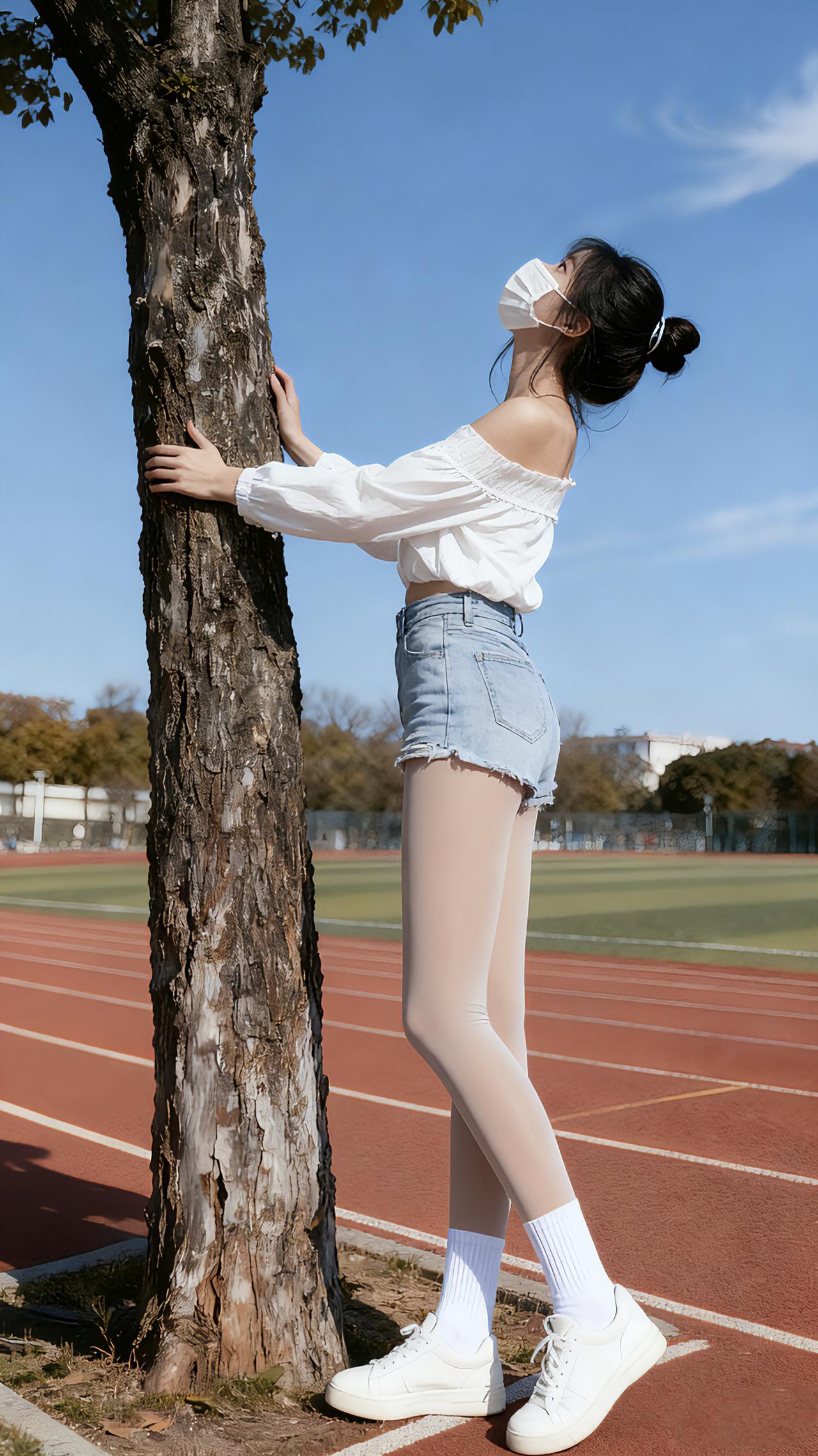 不是每棵树上都开满鲜花，也不是每棵樱花树下都有爱情。日常分享 操场拍照 冬日暖阳