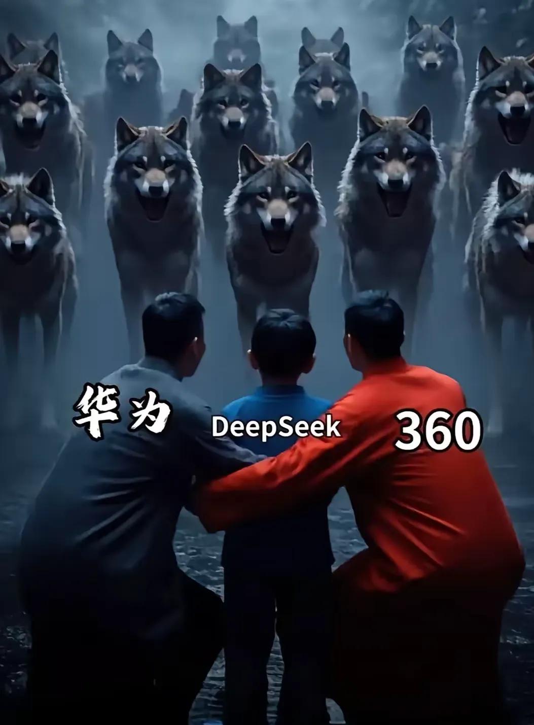 华为，360这次做的漂亮
紧紧的护着deepseek，
他还是个孩子。
后面这群