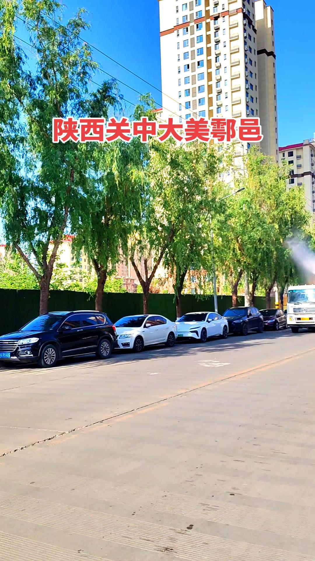 鄠邑园林给柳絮“洗澡”太赞了！🔔西安鄠邑这波操作太贴心了！之前出门被漫天柳絮呛