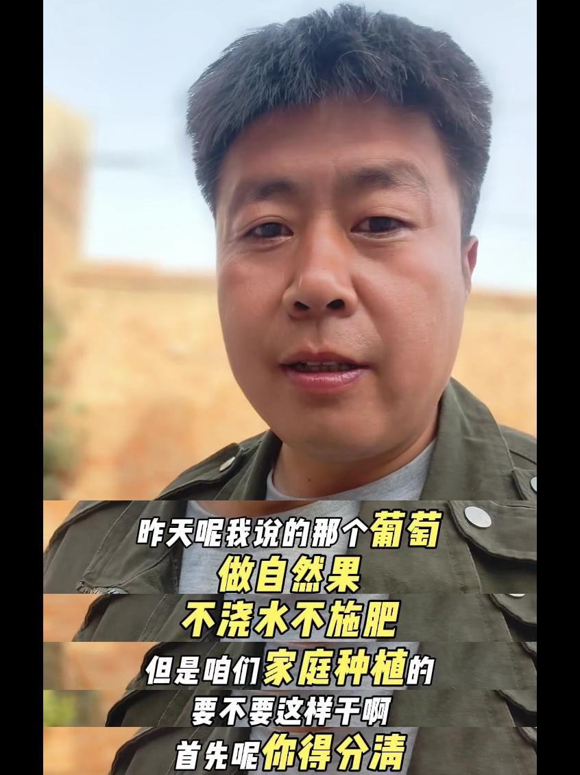 ✨家庭种植的葡萄要想坐自然果，也要控水控肥，作用很大。

1️⃣分清家庭种的是在
