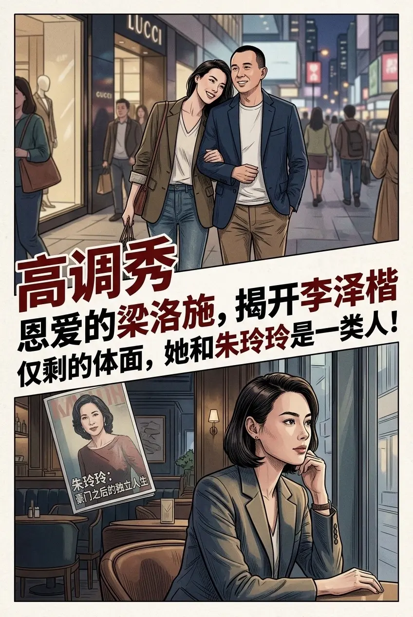 高调秀恩爱的梁洛施，揭开李泽楷仅剩的体面。她和朱玲玲是一类人