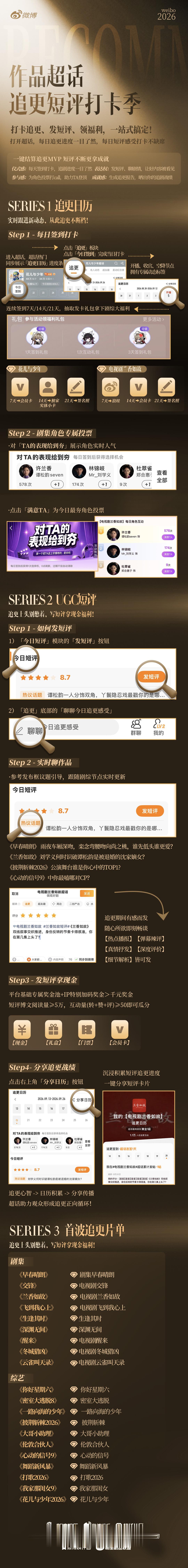 剧综超话追更拿福利剧综超话追更功能上线wow，这个我真的太需要了，大眼上新了「追