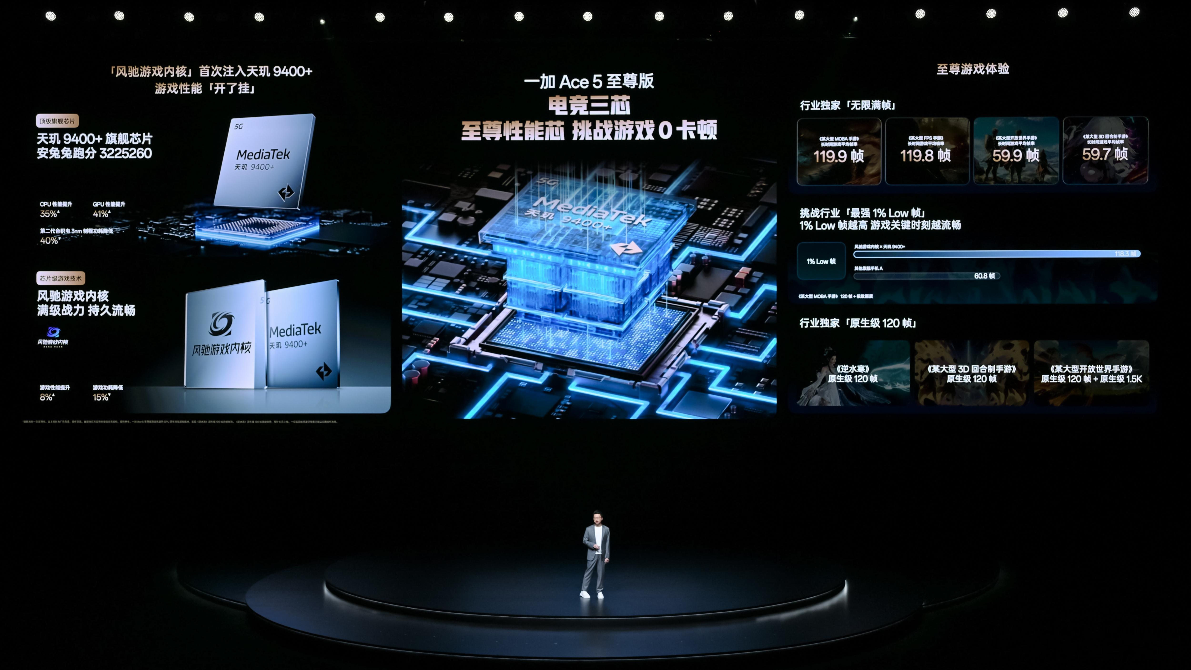 一加Ace5至尊版 性能全瞻：天玑9400+，LPDDR5X Ultra，电竞三