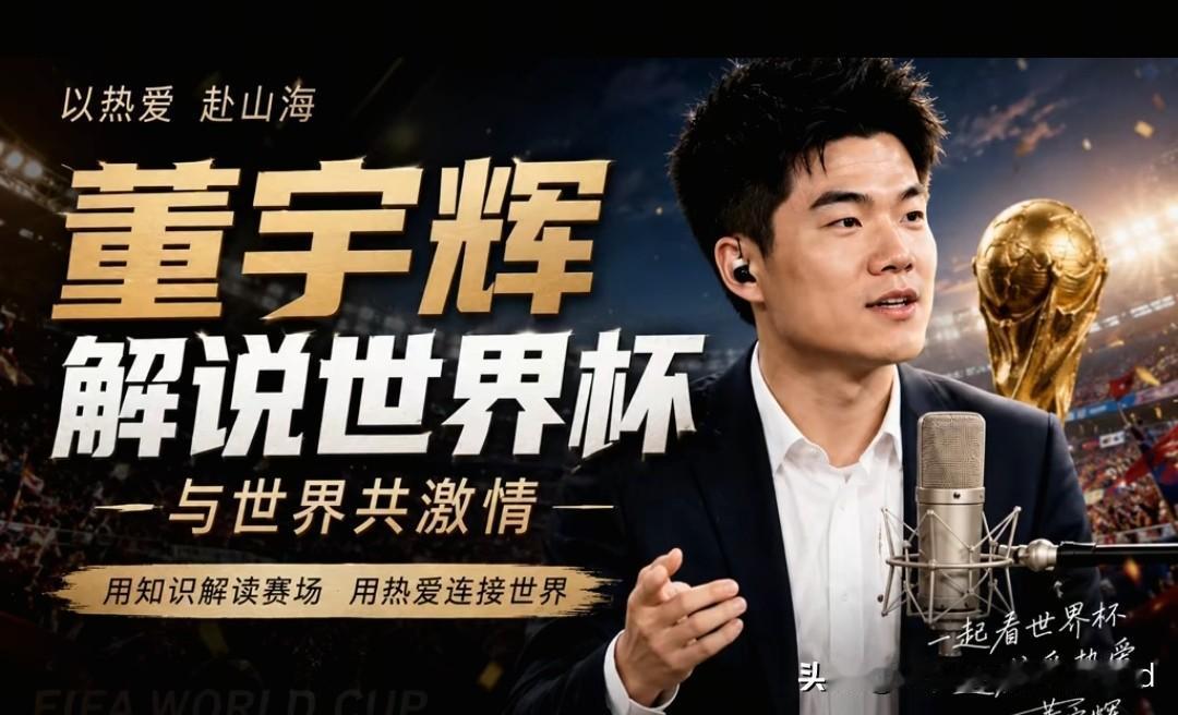 董宇辉解说足球遭吐槽，
其实吐槽者应放大格局。
 
董宇辉受邀担任足球赛事解说嘉