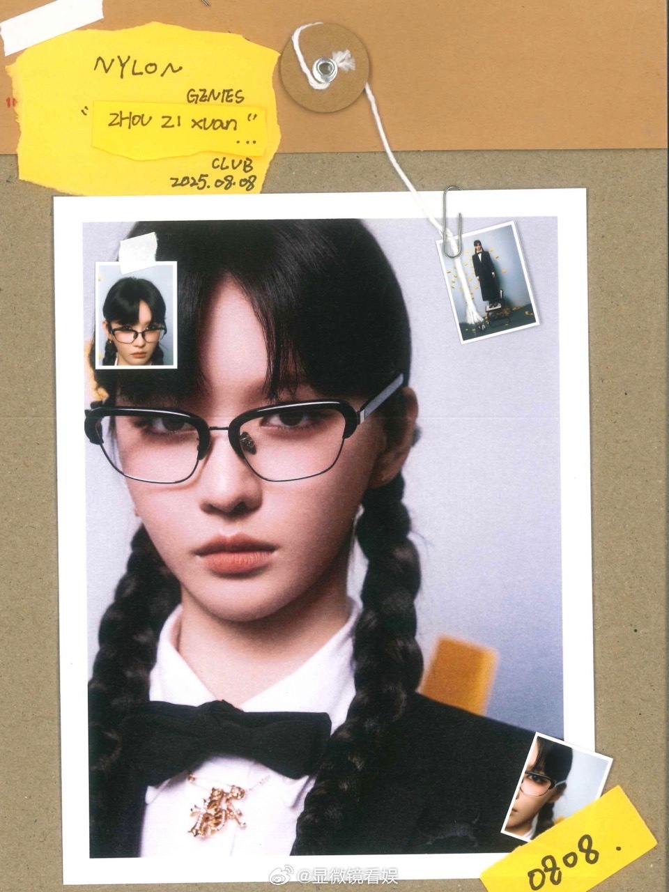 周子玄学院风恶女美学拿捏了 今天新人演员受邀亮相NYLON学院夜时尚派对，一身时