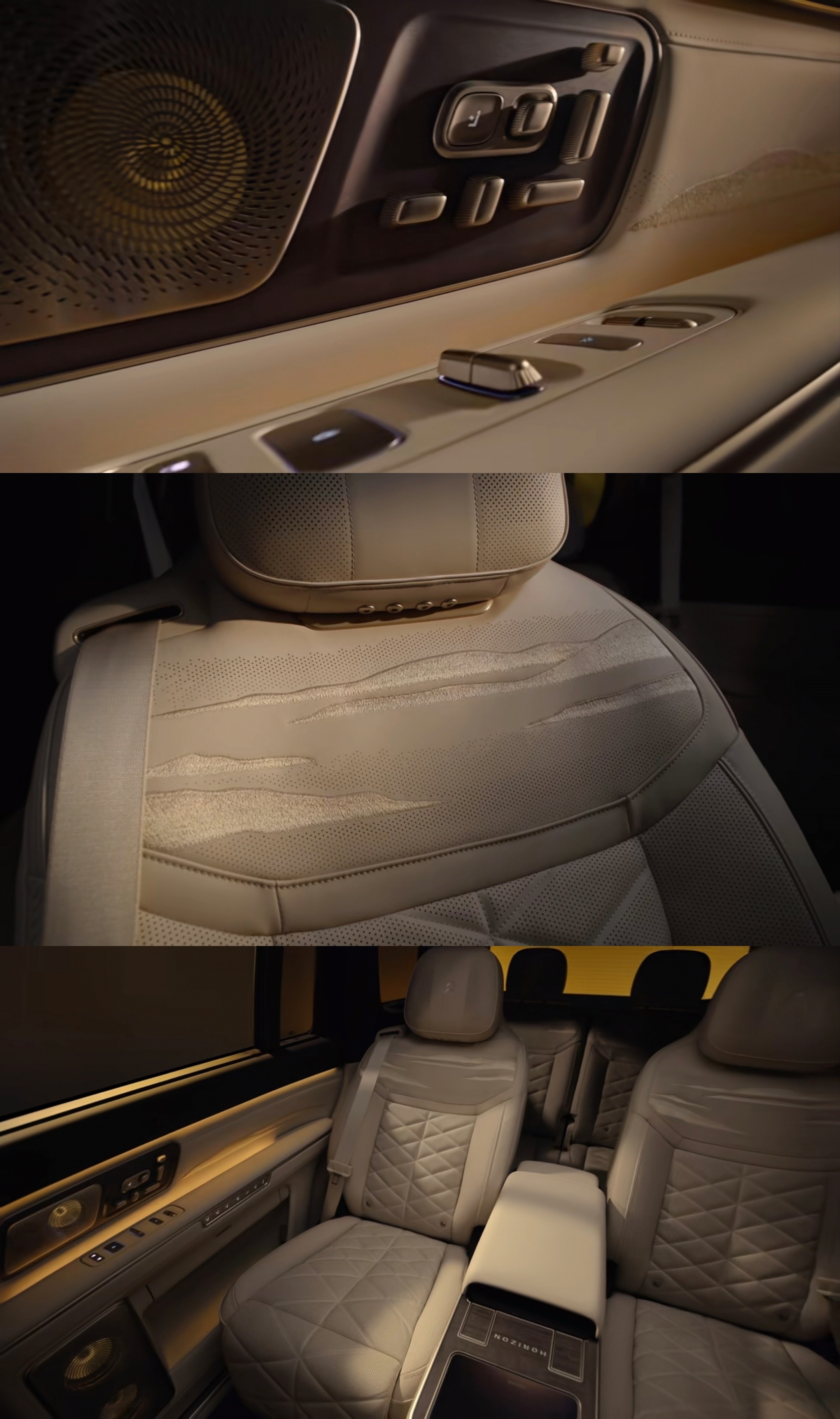 蔚来ES9多了一分登味，但是其它9分还是很清爽的这个绗绣意义是千里江山图？ 