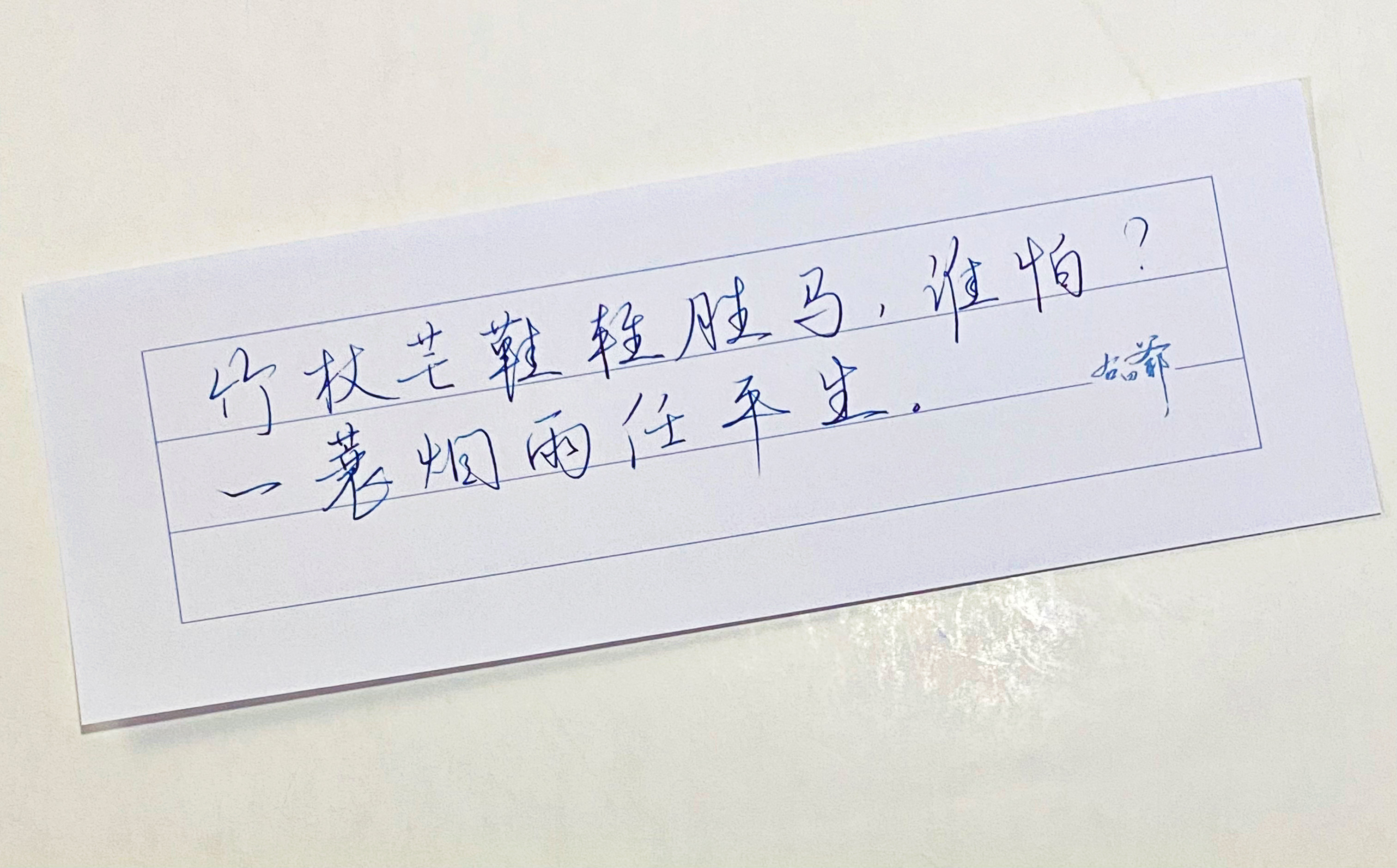 练字  一蓑烟雨任平生 