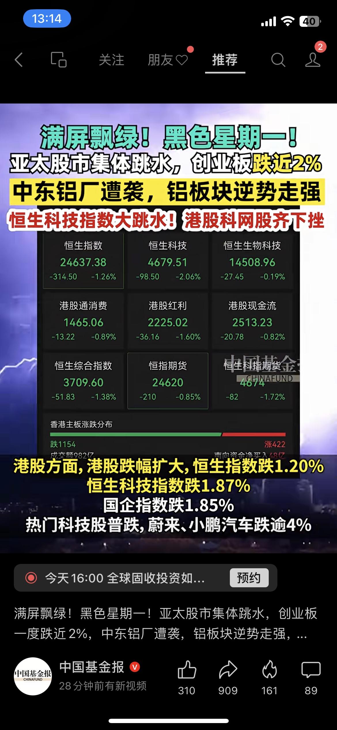 满屏飘绿！黑色星期一，你的账户还好吗？
3月30日，A股+港股集体跳水：
创业板