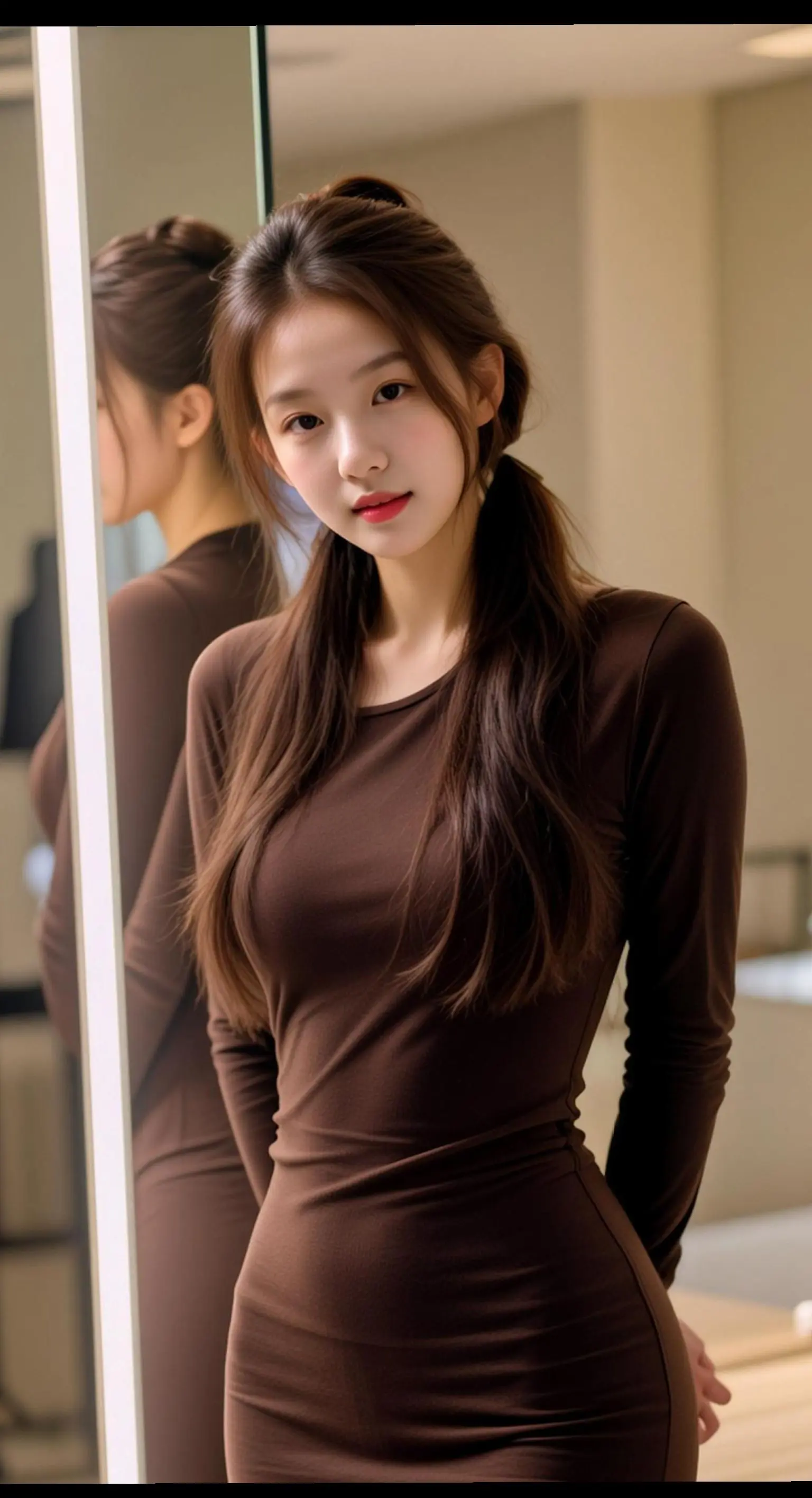 AI棕调室内写真 ai创作