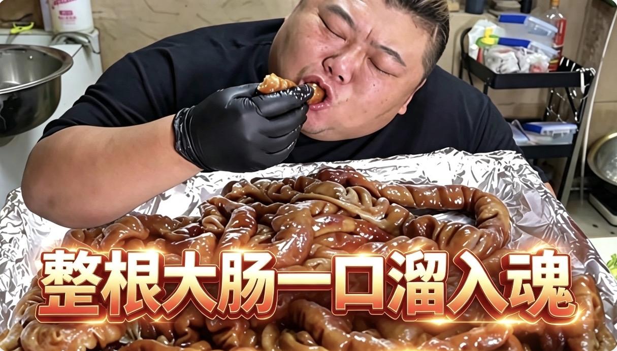 胖猴子＂爆香”暴击！
熏大肠＋大葱一口入魂，
香到喊＂祖宗＂却偷偷捏肚子……
