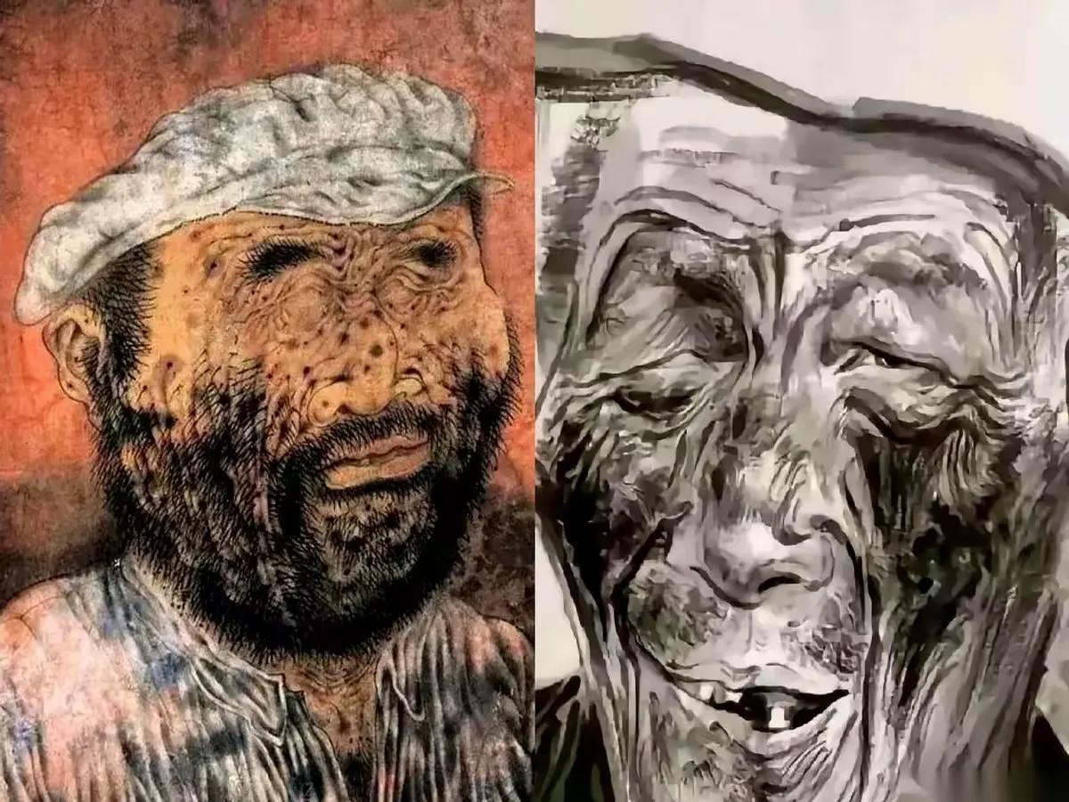 应该让美院的丑画艺术家只允许画自己家人，只挂自家！

看看美院艺术家的山民国画，