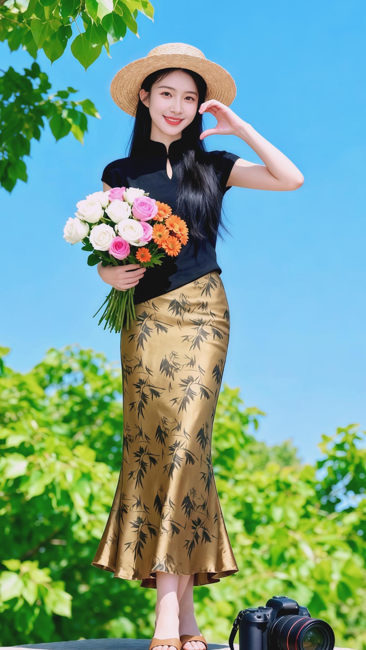 新中式 套装 两件套 长裙 穿搭