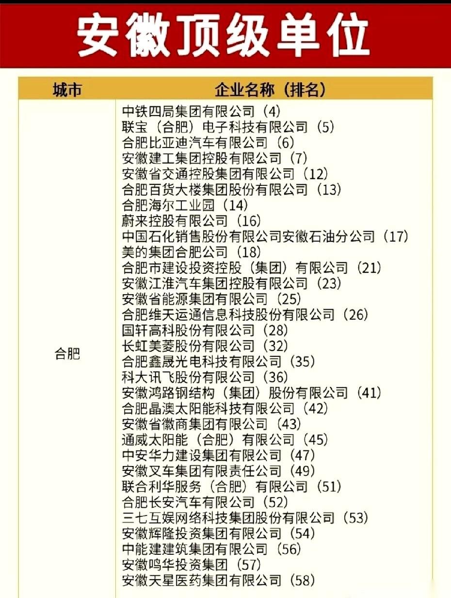 先别聊那些榜单了，真的。
我跟你说个压箱底的，长江存储。
今年要是真成了安徽第一