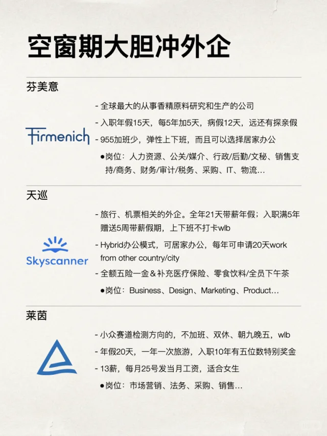 空窗期大胆投外企！不要再错过好工作了