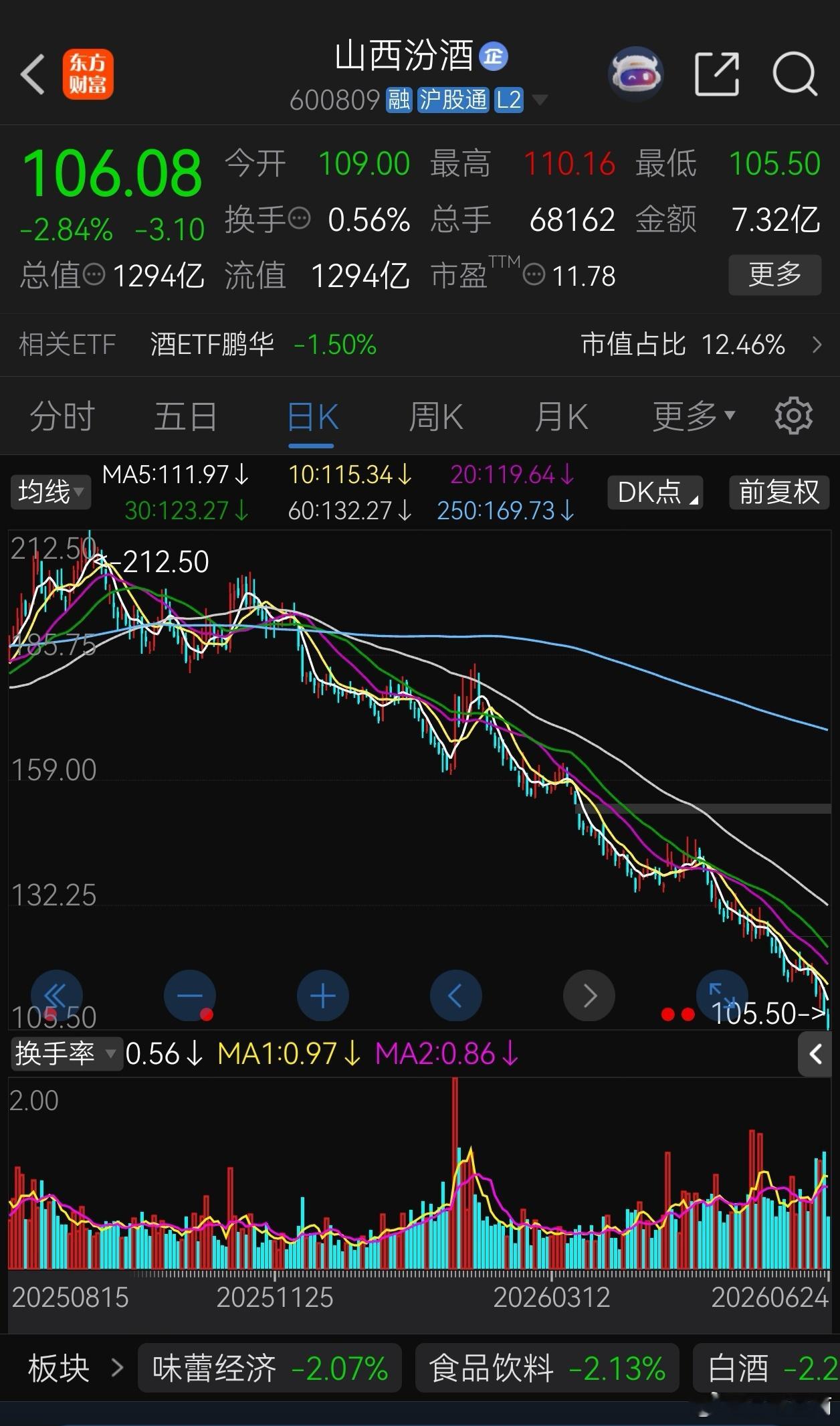 应对下跌是投资的必修课，这样的下跌我无法应对。股价可能有底，但心中没底。 