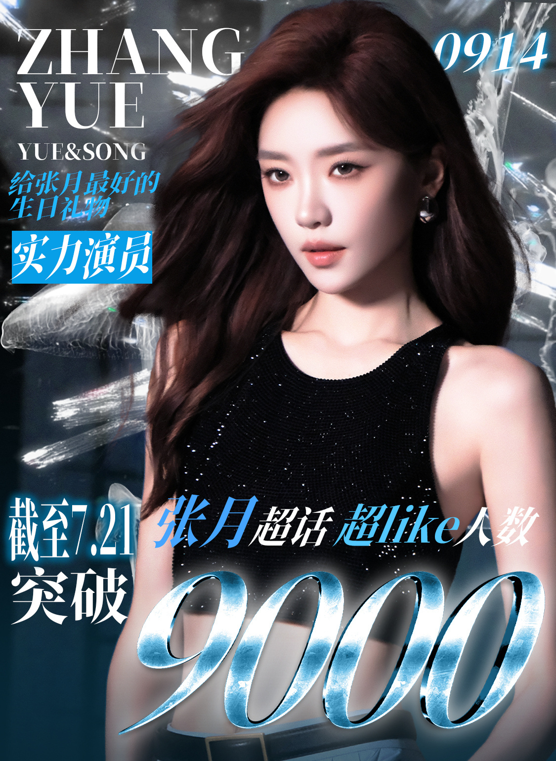 张月超like人数破9000 张月超like人数已破9000，每天都在稳步提升，