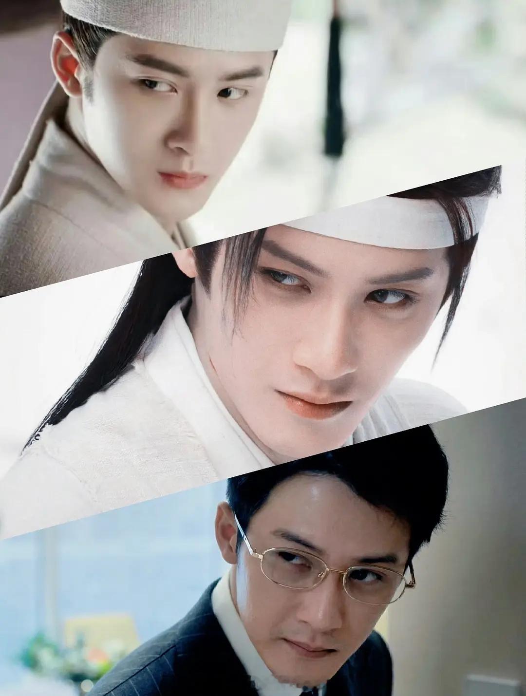 同一个角度，三副面孔呈现出了三种完全不同的眼神一人千面，面面不同，这就是好演员吧