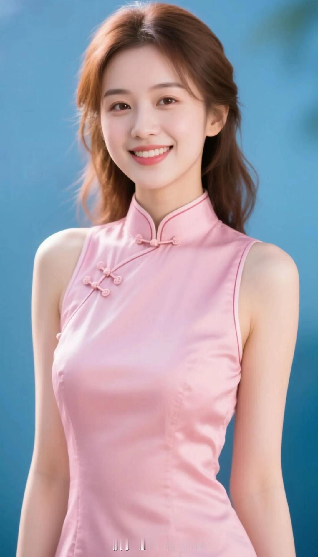 甜美粉色旗袍，优雅气质满满！🌸💃