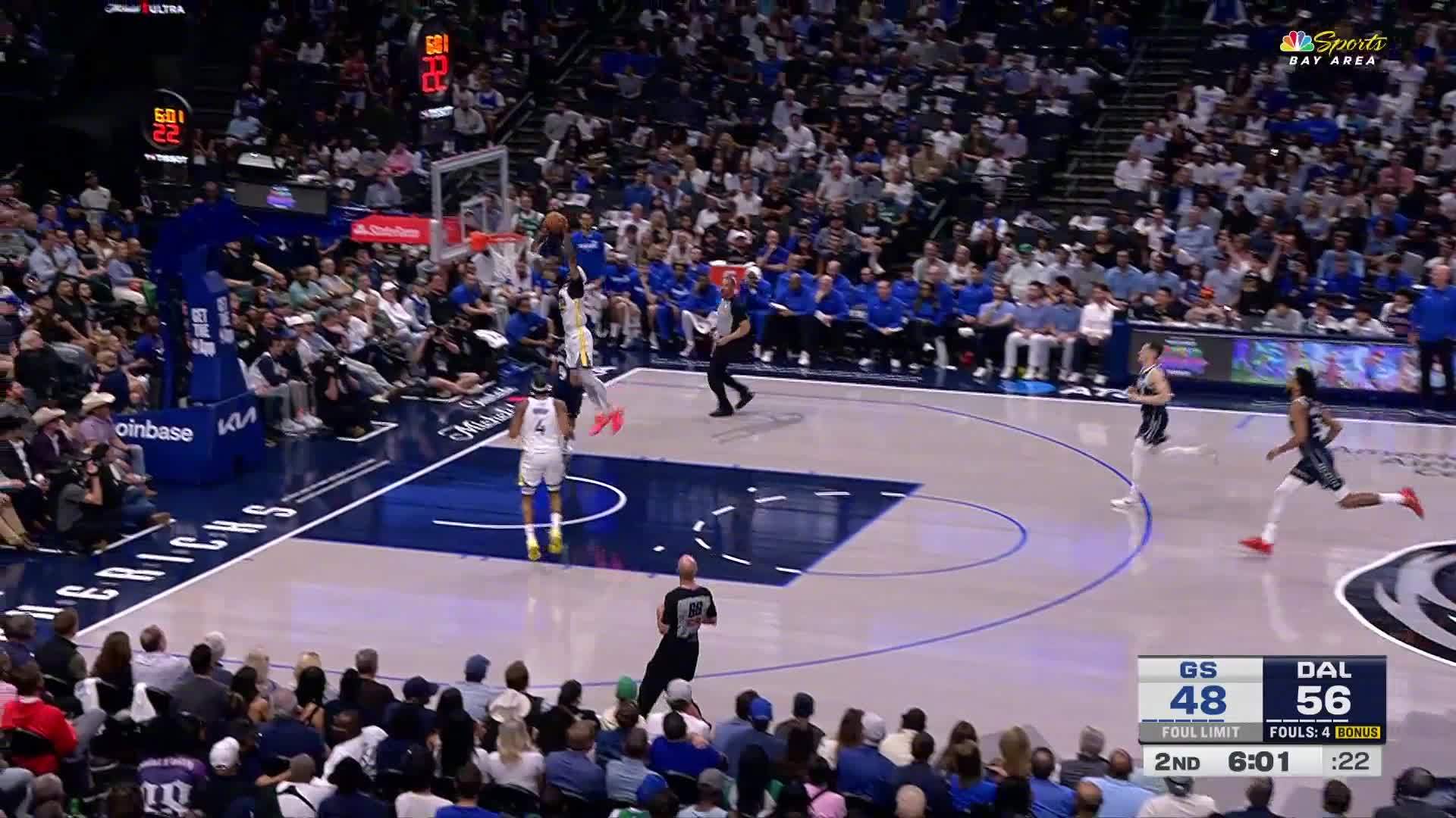 佩顿二世灌篮得分🏀勇士50:58独行侠。勇士vs独行侠