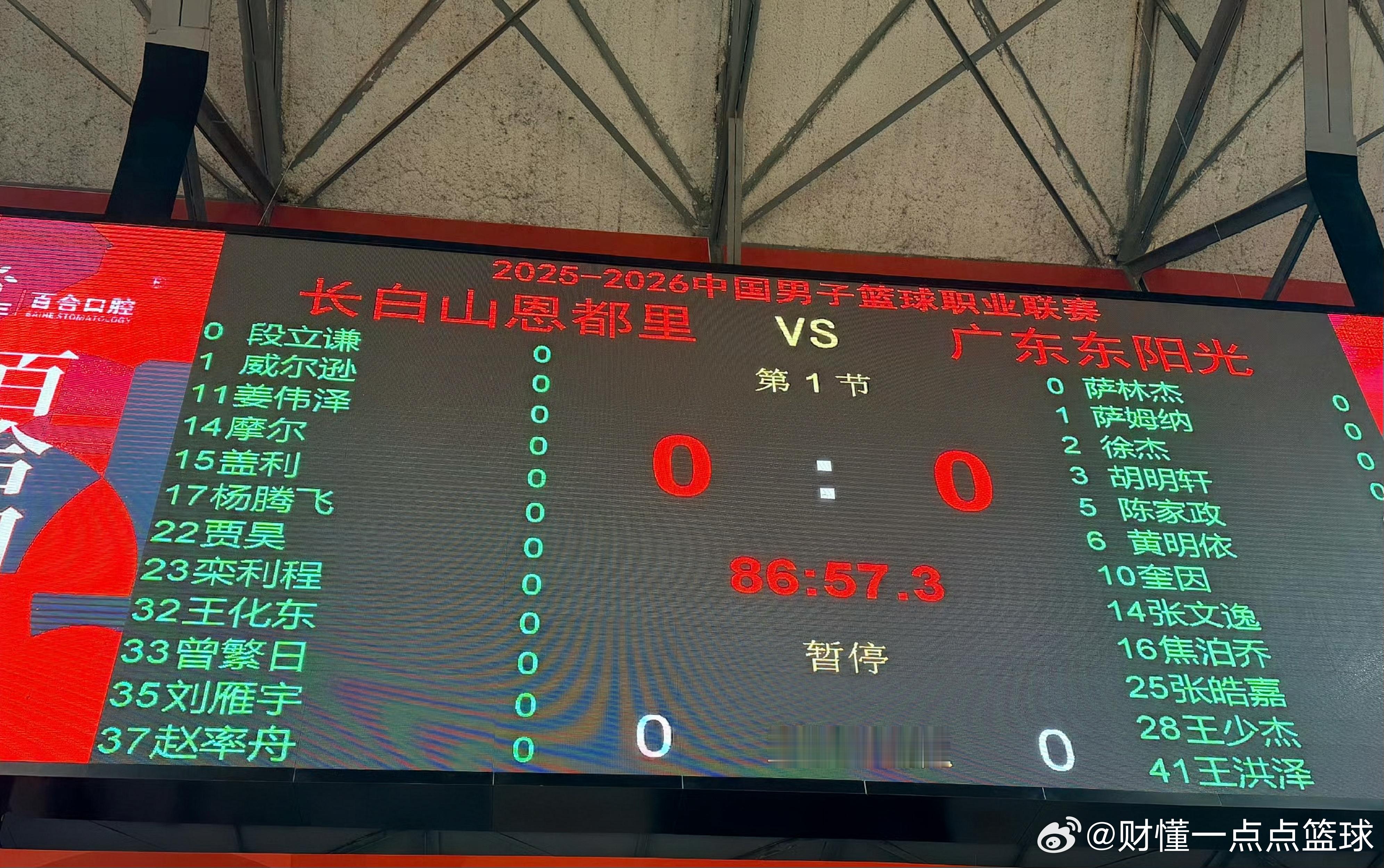 萨姆纳复出，杜润旺被黄明依顶替，张文逸也复出，张皓嘉继续在12人大名单当中！今晚