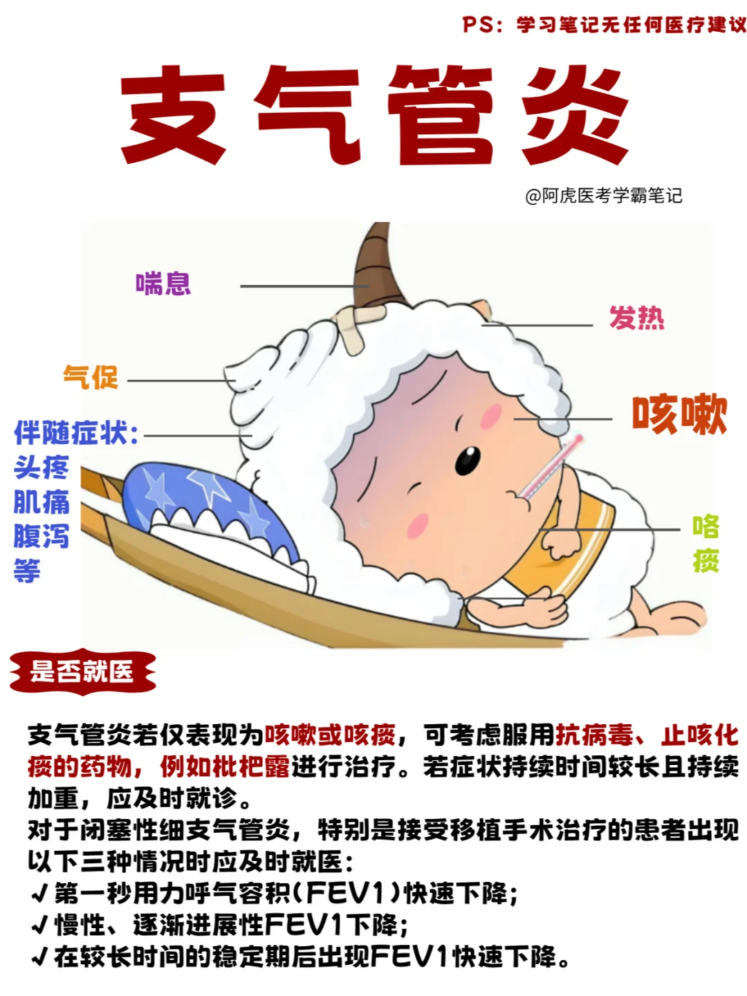 医学生笔记📒：支气管炎咳嗽怎么办👆