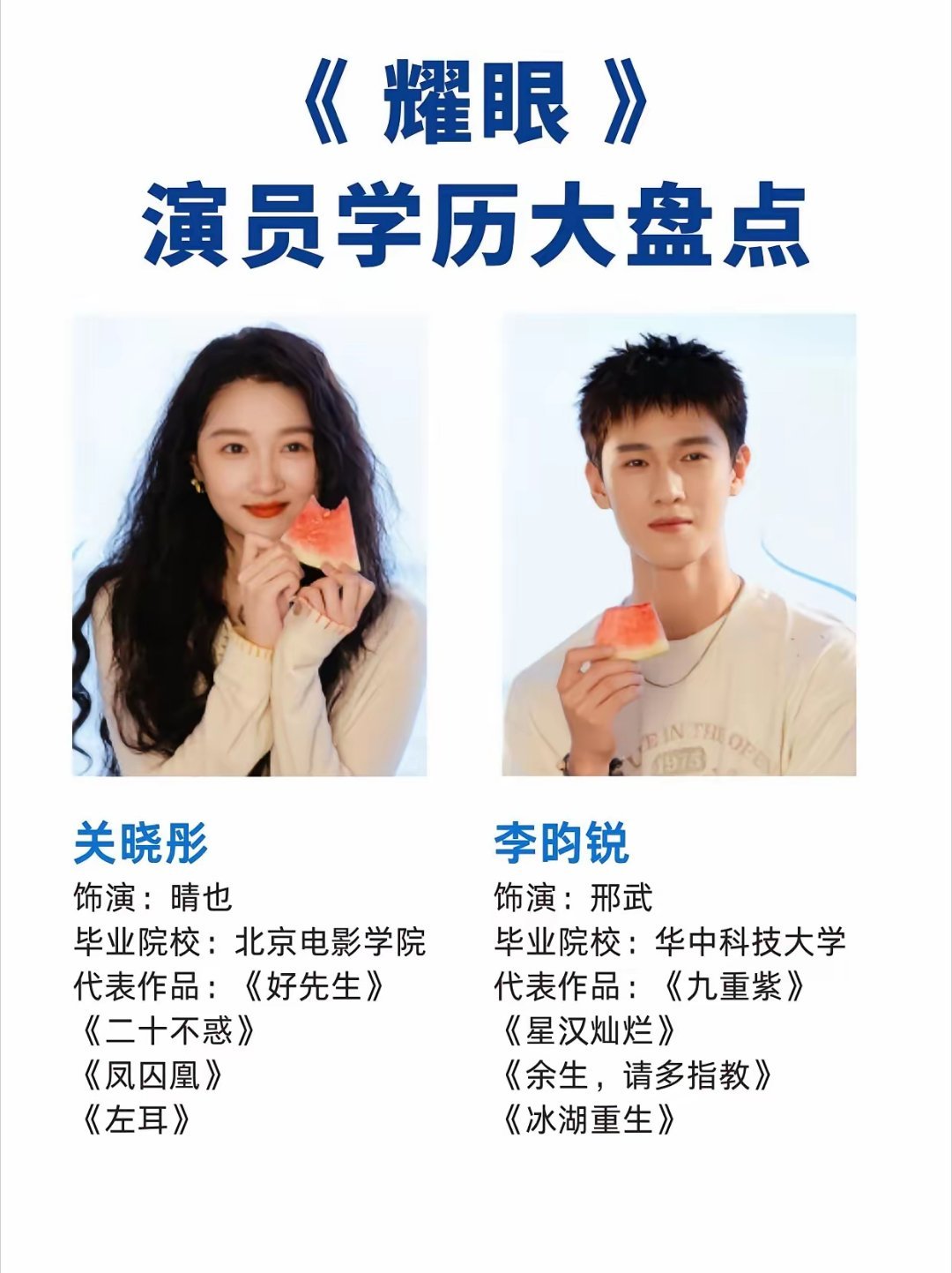 《耀眼》这波演员配置真的藏不住了！关晓彤｜李昀锐｜姚琛｜姚景元毛俊杰｜高露｜晏紫