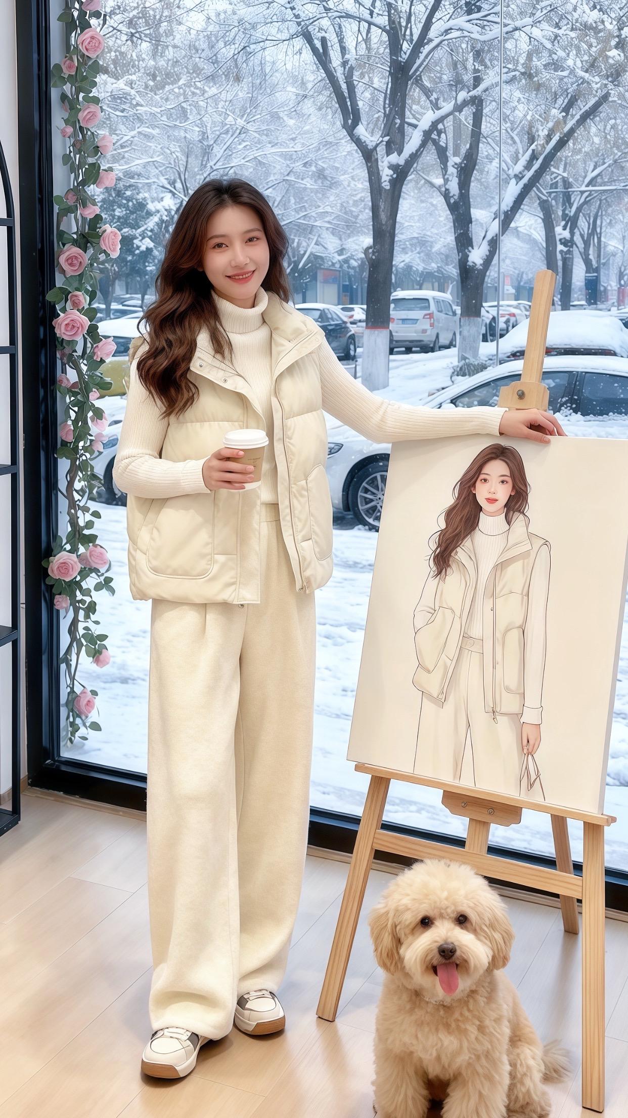 秋冬穿搭实用主义 小个子穿搭 面料柔软舒适 棉服也能穿出时尚感 韩版穿搭