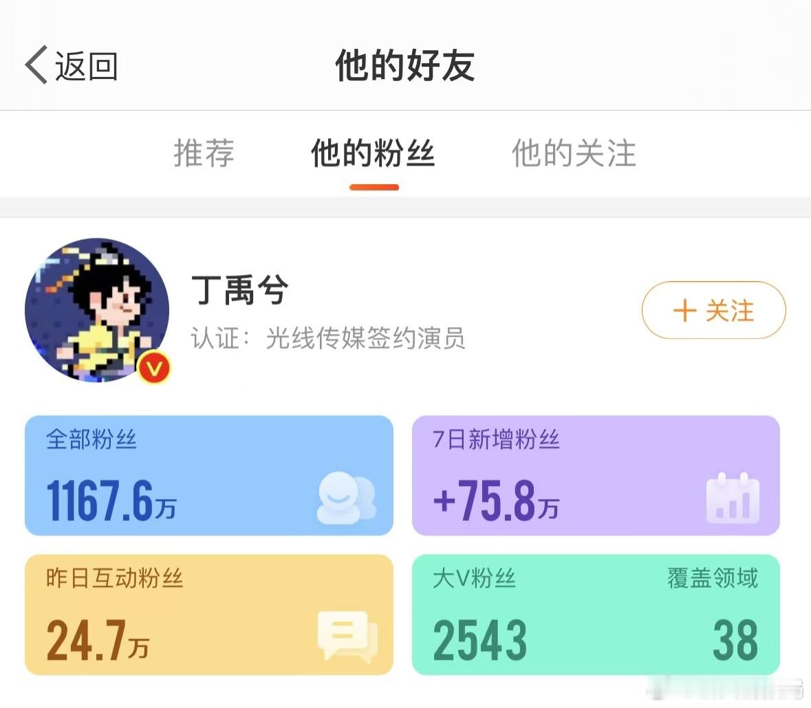 #丁禹兮7天涨粉75万##丁禹兮7天涨粉量# 丁禹兮七天涨粉 75 万，令人惊叹