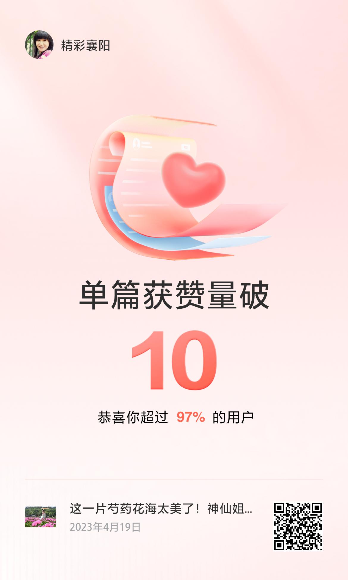 🔥我创作的单篇内容获得超过10赞了！