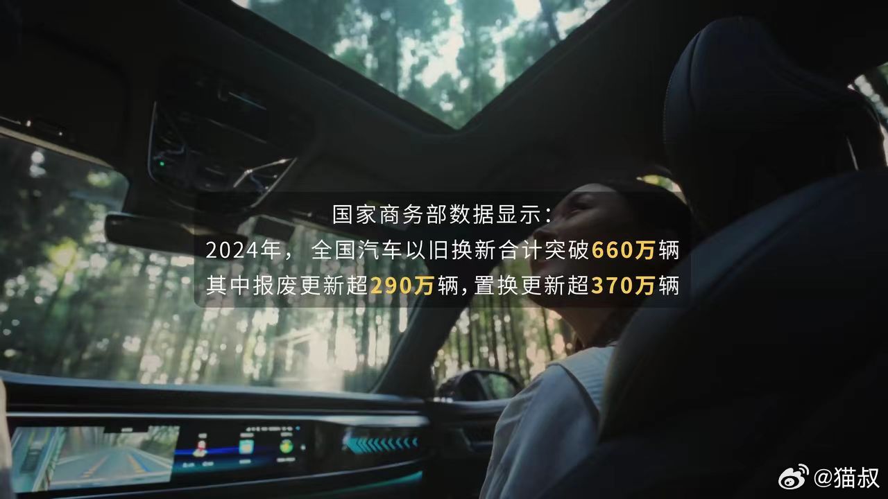 2024汽车以旧换新超660万辆  看了一下说今年汽车以旧换新的宣传片，拍野生动