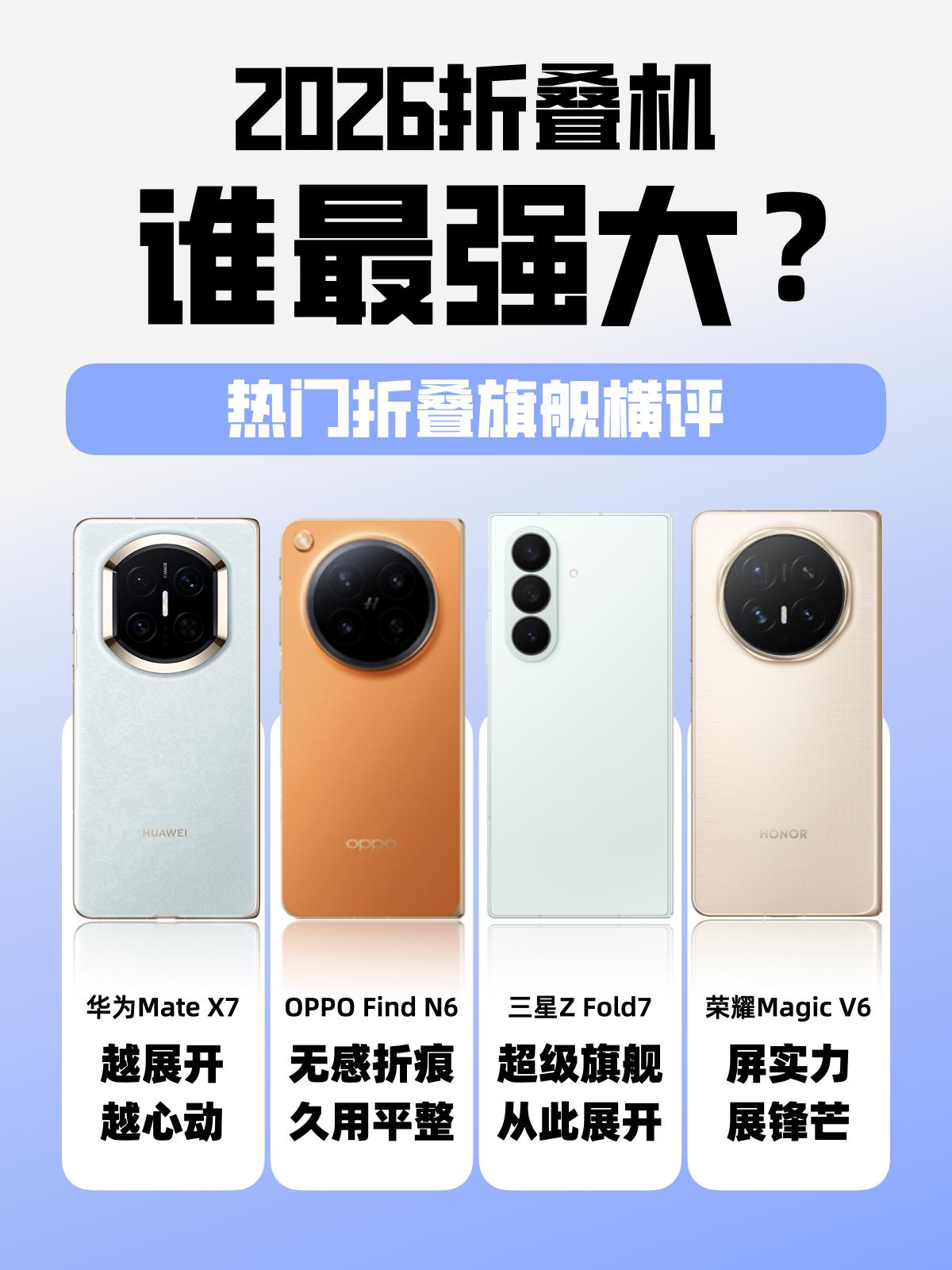 谁是2026年最值得购买的折叠屏？
作为换过3台折叠屏的老用户🙋
今年的新机真