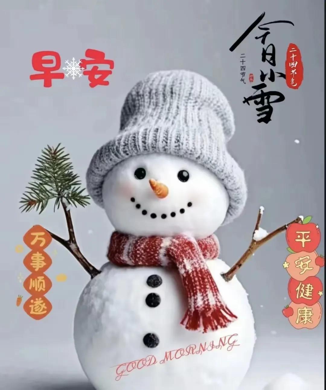 小雪到，冬来早，
首先祝福问声好！
朋友们，早安美好[祈祷]