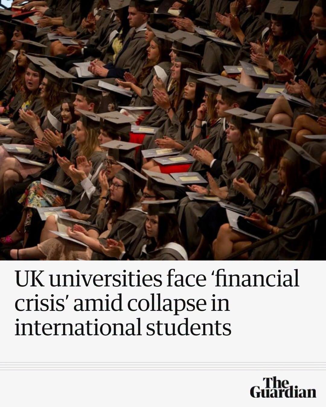 国际学生持续减少，英国大学面临财政危机
英国《卫报》（the Guardian）