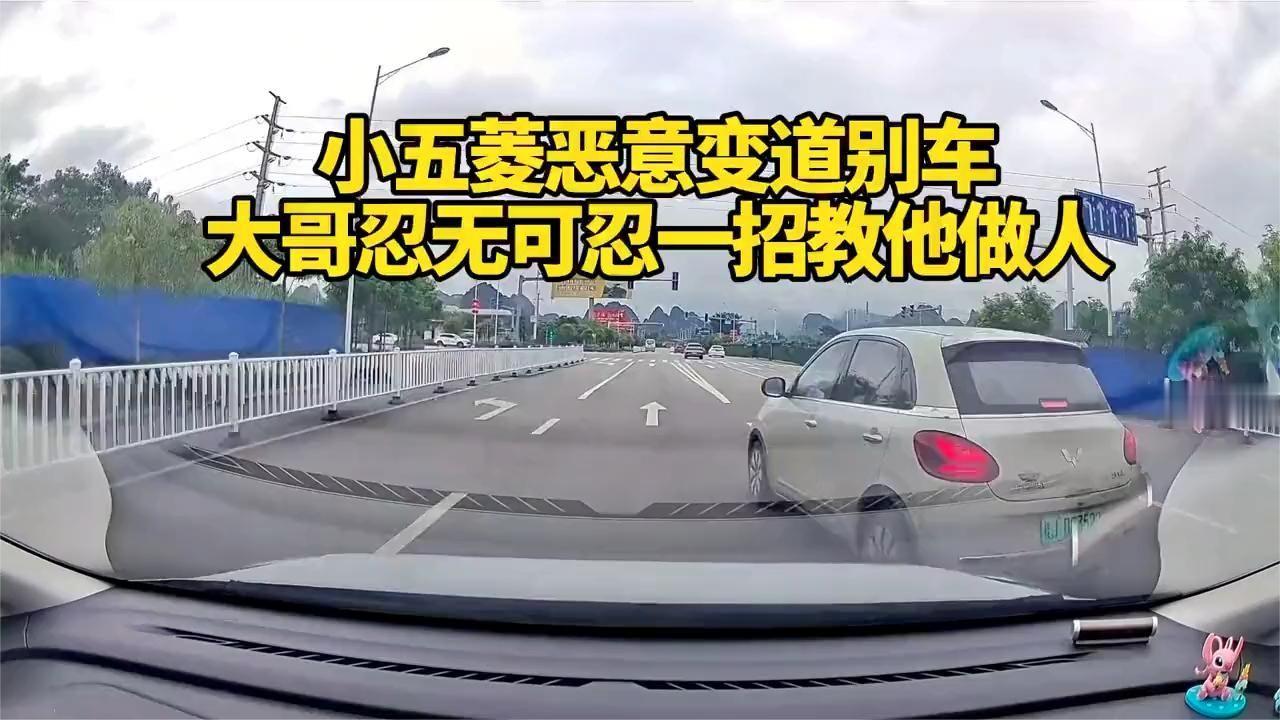 小五菱恶意变道别车，大哥忍无可忍一招教他做人！