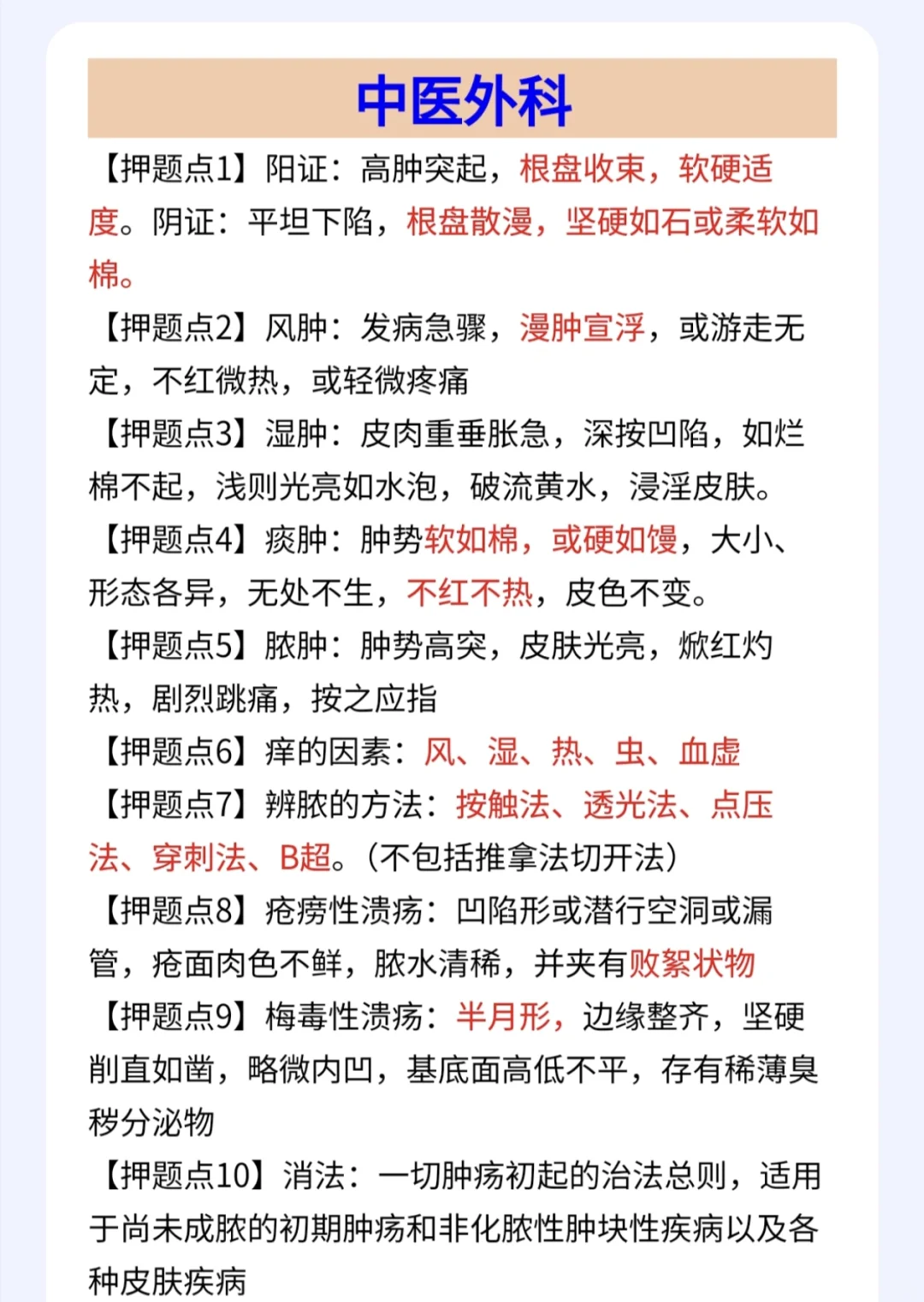 中医执业医师笔试押题考点——中外