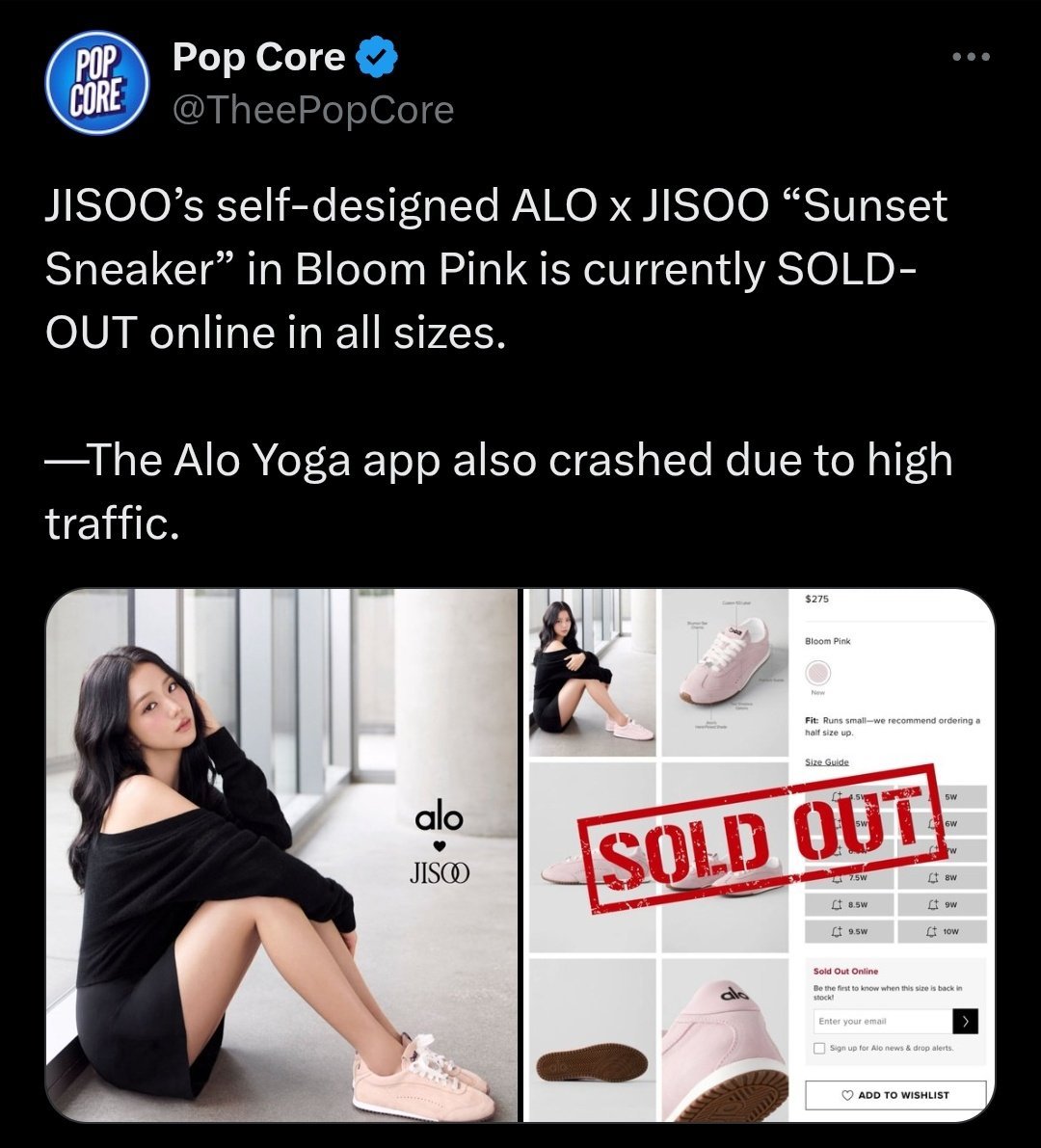 JISOO同款已售空，JISOO联名已售空，商业价值就是🆙🆙🆙金智秀