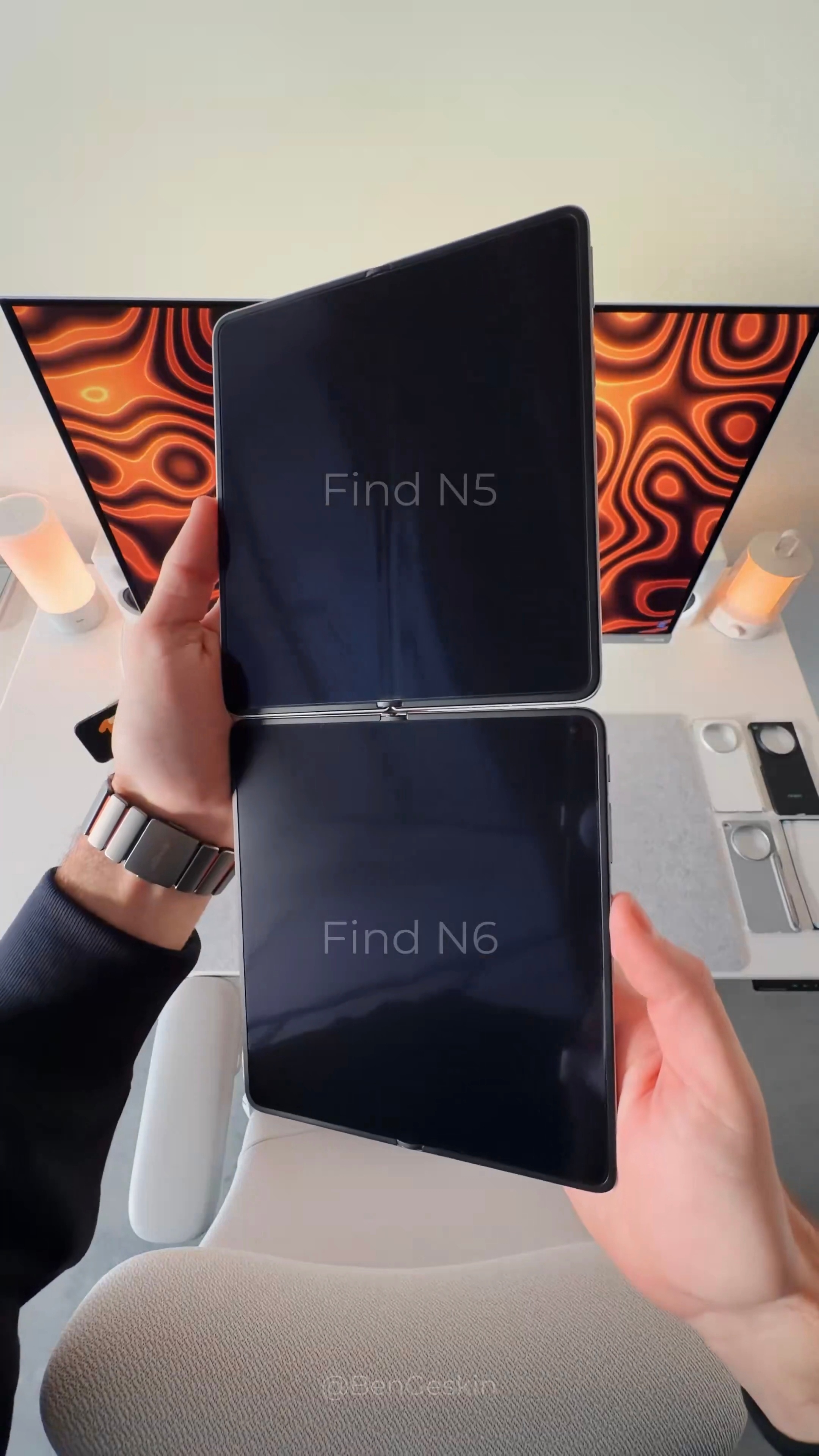 老外拍的，N5对比N6折痕，高清4K各角度对比，牛逼！