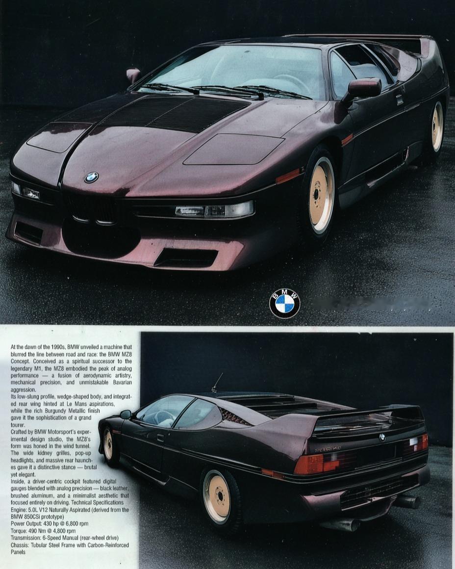 在上世纪90年代初，宝马竟然推出过一台MZ8概念车，这台概念车甚至在经典车博物馆