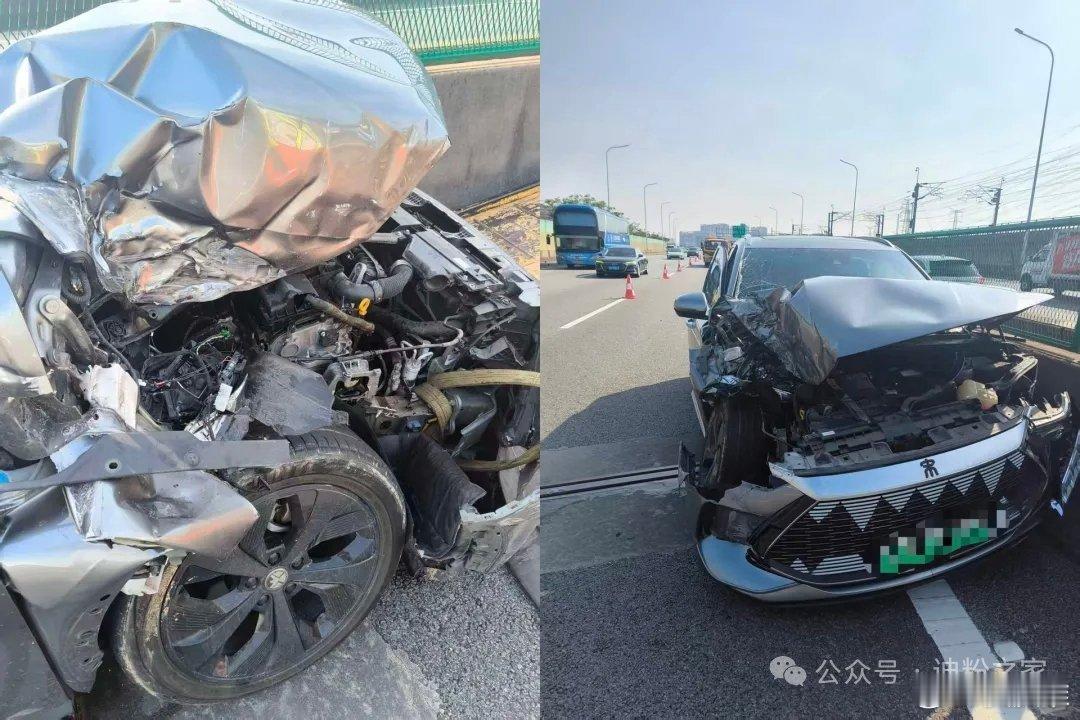 宋plus车主高速严重事故，发文感谢比亚迪救命。科技先锋官